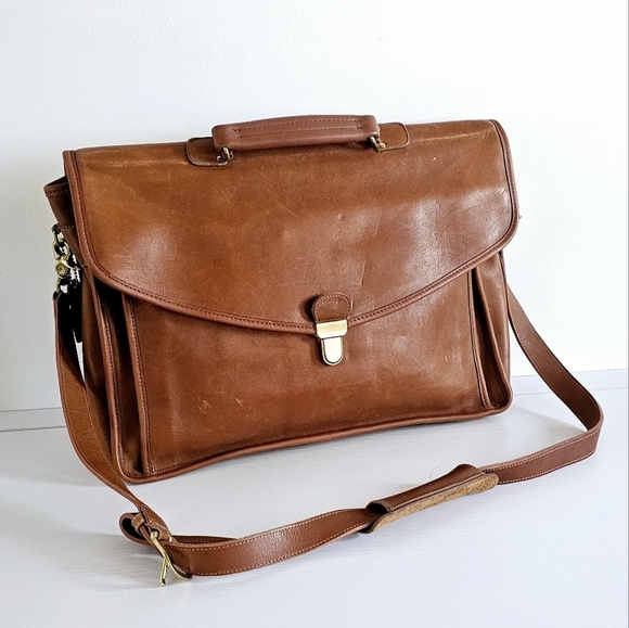 Vintage Coach Morgan Briefcase Large Brown Leather Messenger Laptop Office Bag - Picture 1 of 16